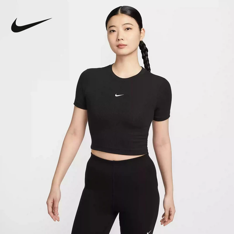 耐克NIKE女子短款T恤夏季新款刺绣时尚修身II1865-010