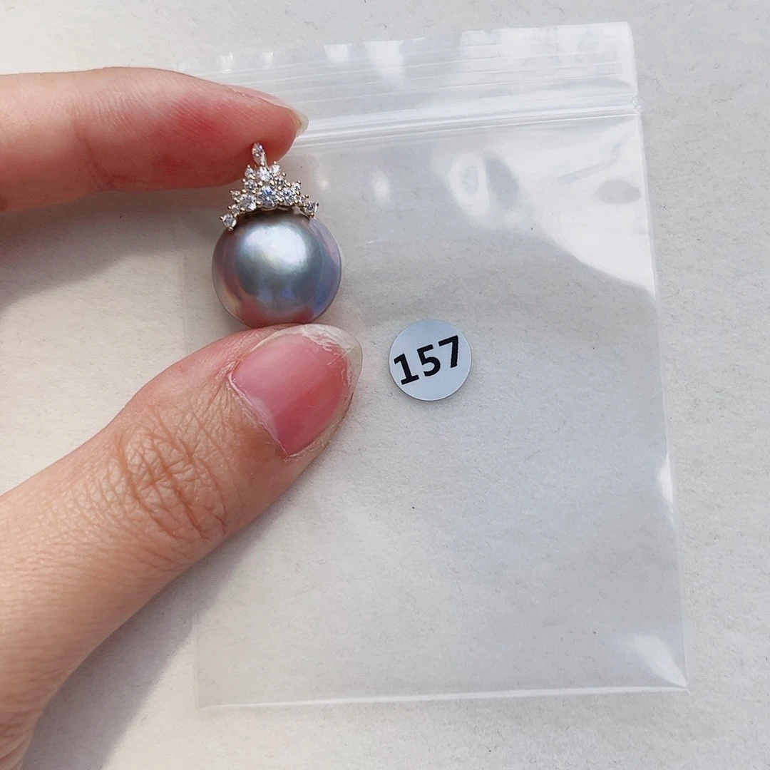 银S925镶嵌拼合珍珠（马贝珠）颈饰