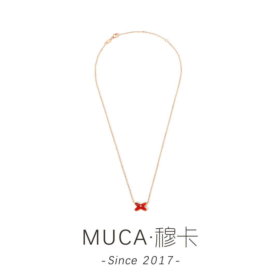 铜合金项链 红色X时尚百搭经典项链J988
