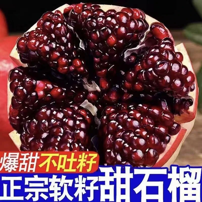 Q四川会理软籽石榴新鲜当季水果皮薄肉厚香甜多汁