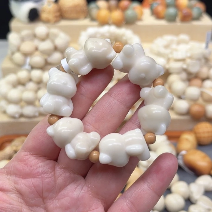 菩提根/象牙果手串抱抱熊2-7-21