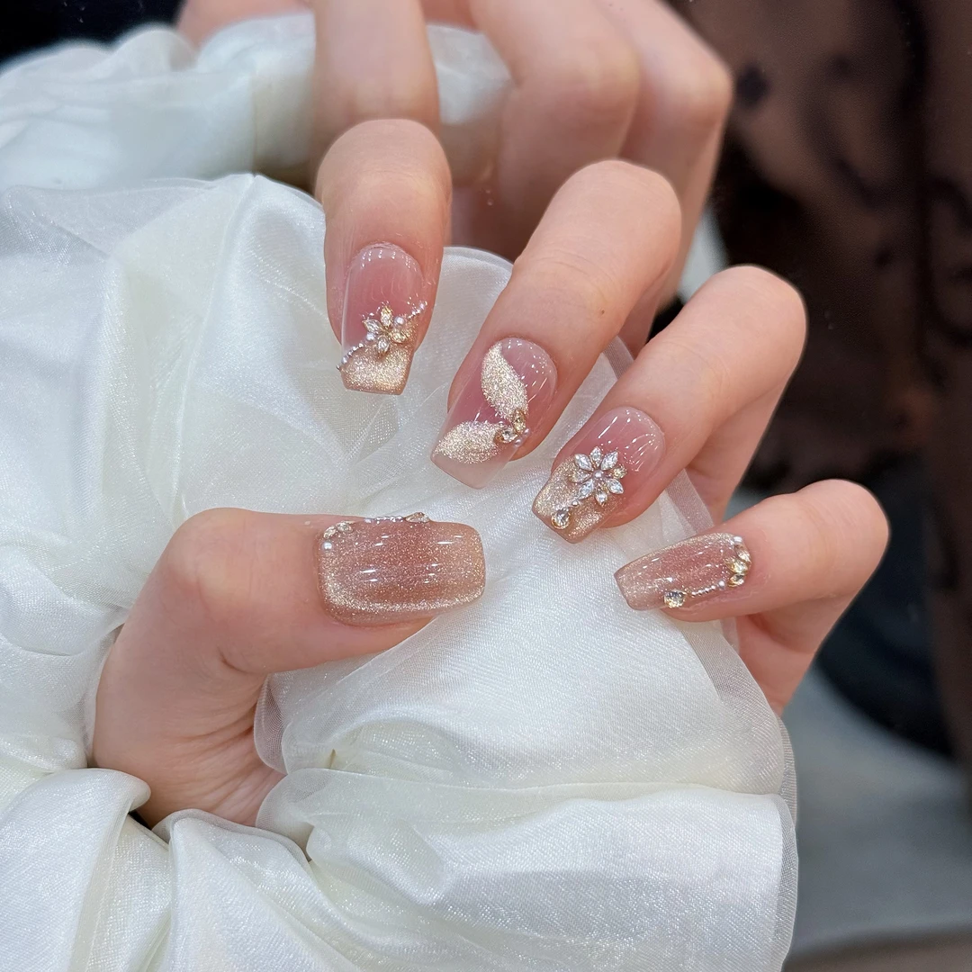 【花舞梦幻】精致猫眼纯手工穿戴甲