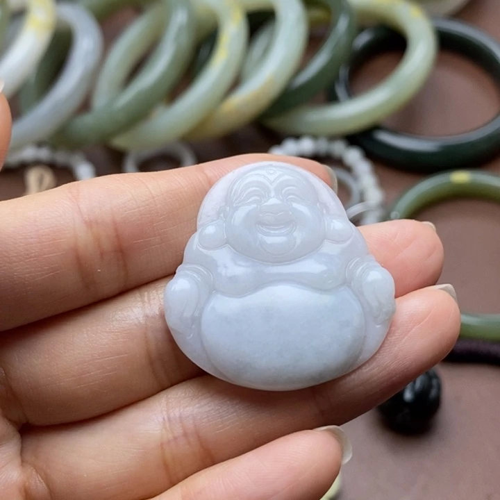 翡翠未镶嵌颈饰吊坠佛公