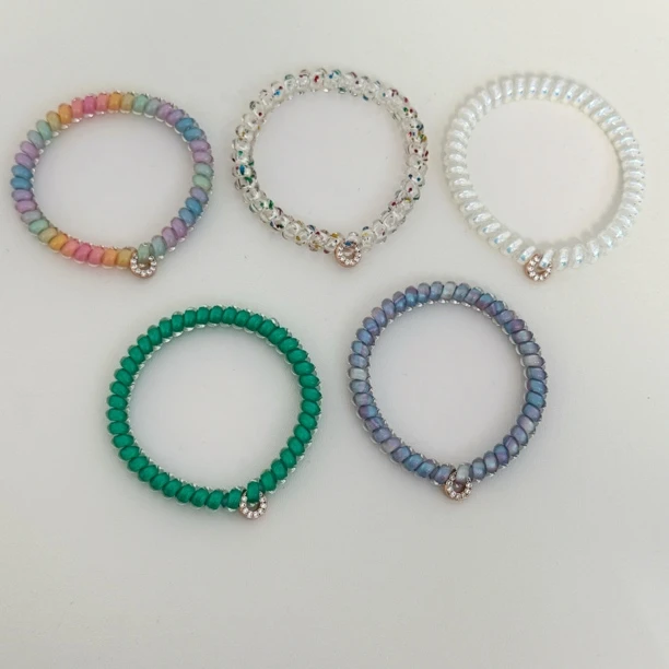 新款韩版电话线发圈发绳女无痕电话绳TT圈舒适弹力高马尾皮筋女