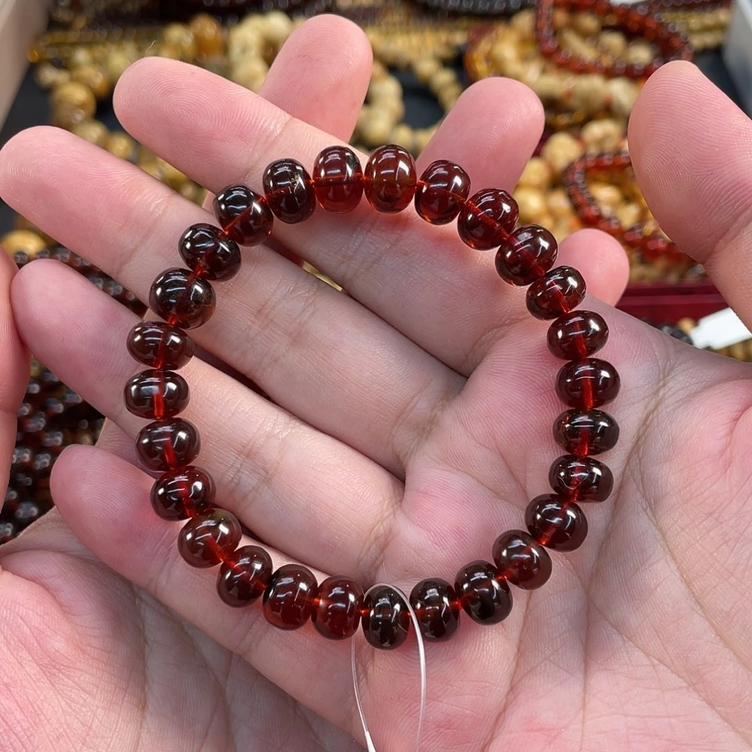 用***9琥珀未镶嵌裸石9mm血