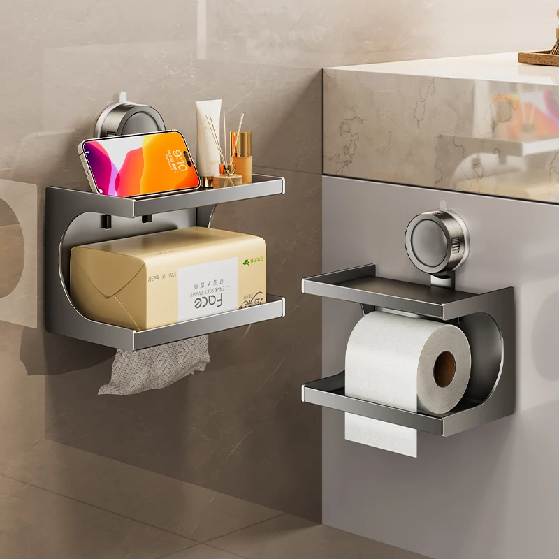 卫生间纸巾盒壁挂式厕所抽纸盒浴室免打孔厕纸架洗手间卷纸置物架
