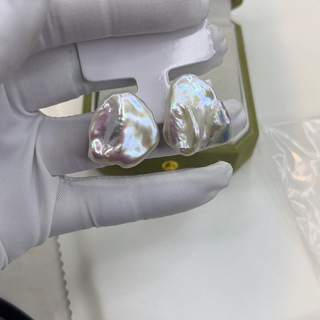淡水珍珠耳饰银S925镶嵌