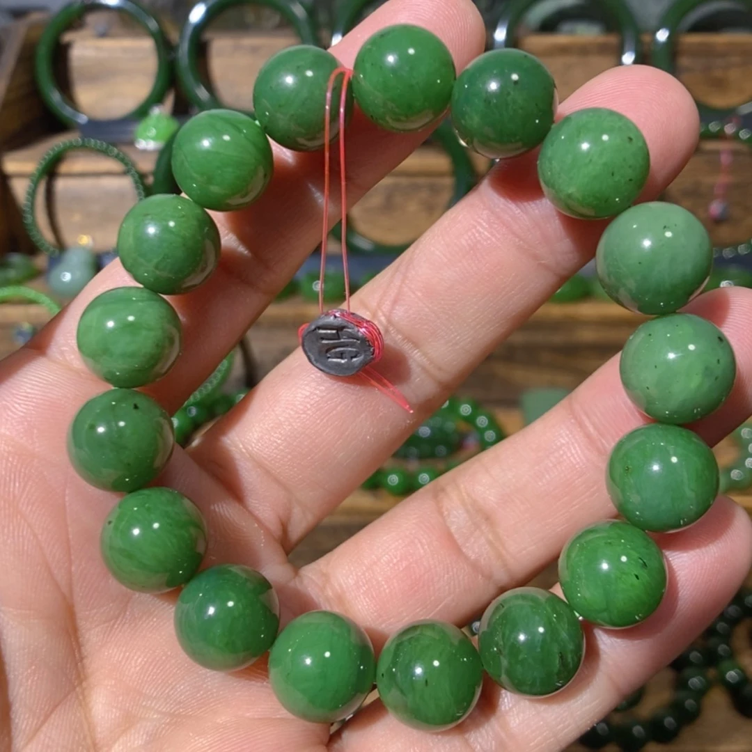 【闪购商品】吊坠(不含链)未镶嵌和田玉加拿大碧玉手串 12