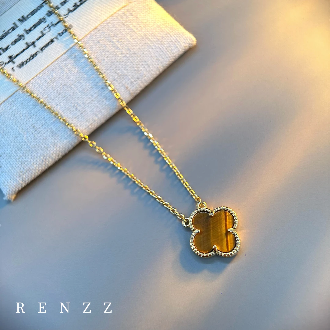 513 虎眼石/设计师款幸运草项链DP