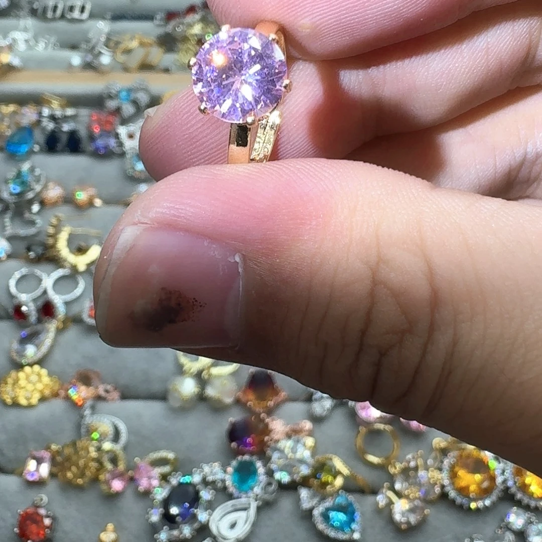 托帕石戒指银S925镶嵌