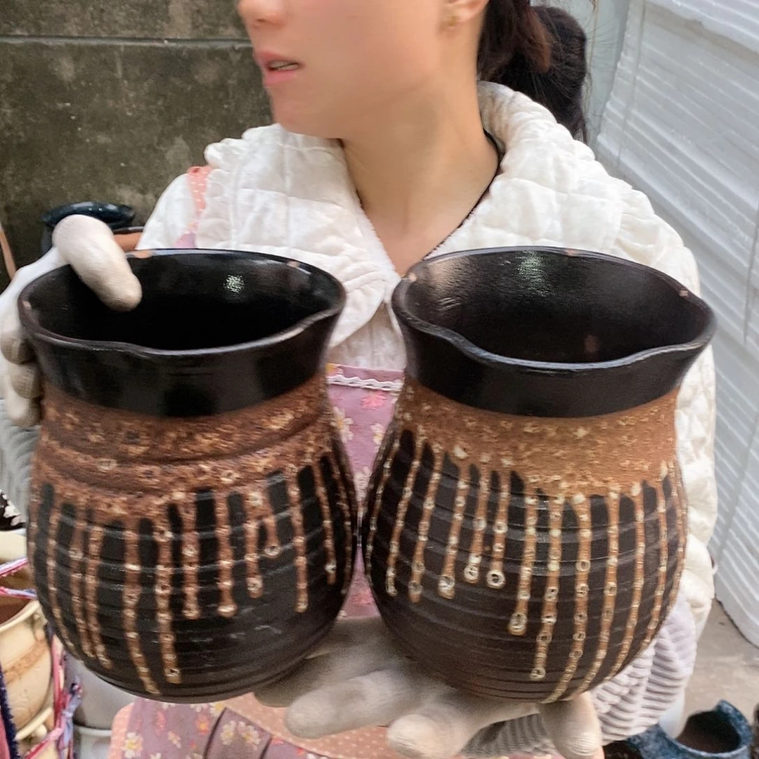 紫砂花盆瑕疵口15高20瑕疵