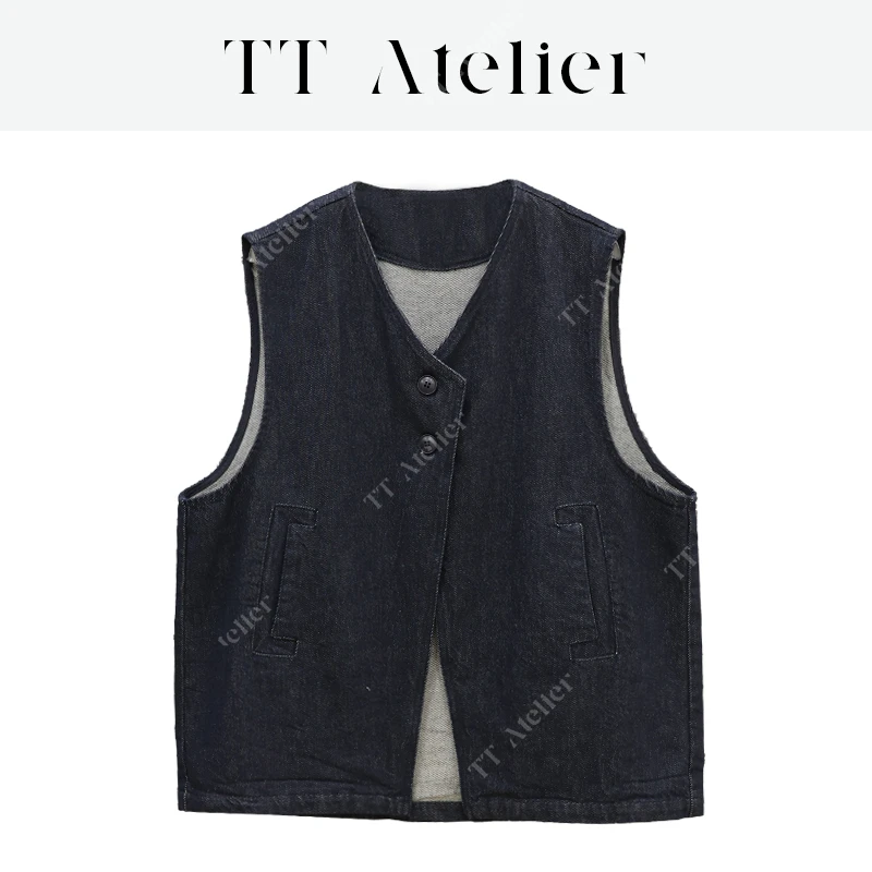 TT设计师【丹宁少女】25新款牛仔马甲春秋女宽松轻薄上衣TT250253