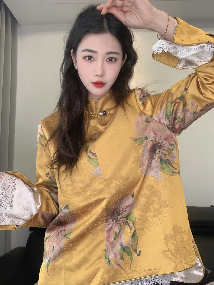 九月  海棠未眠  新款重工百搭春秋显瘦气质外套中国风