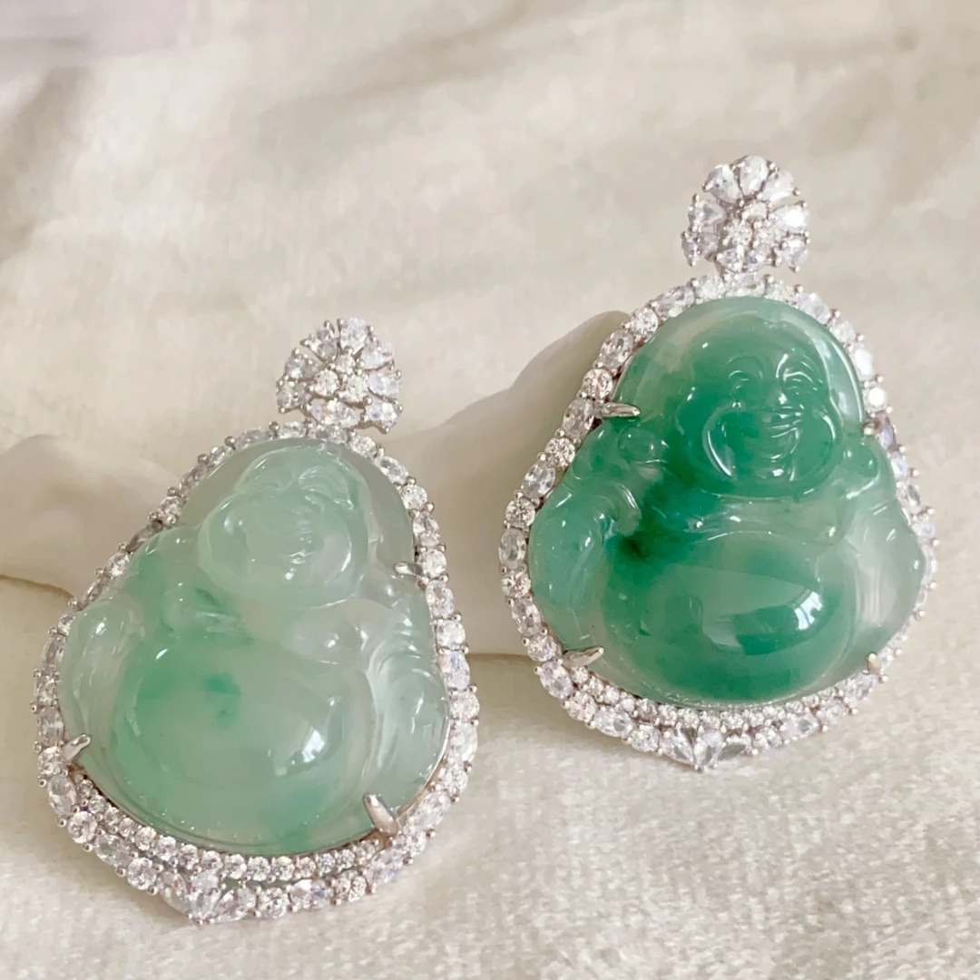 【星浩好物】s925银镶非洲翠吊坠QT33H203【多样性发一件】配链