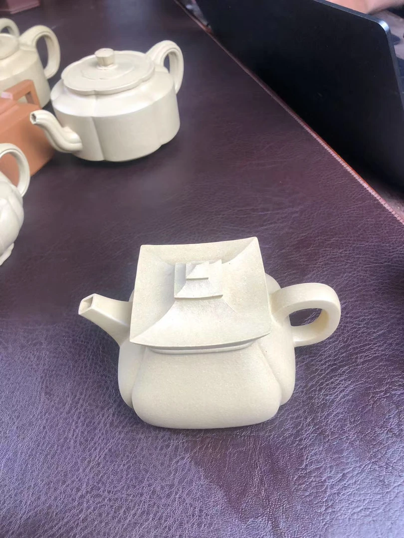微瑕本绿四方宝塔紫砂壶茶具泡茶壶茶道侘寂风茶器
