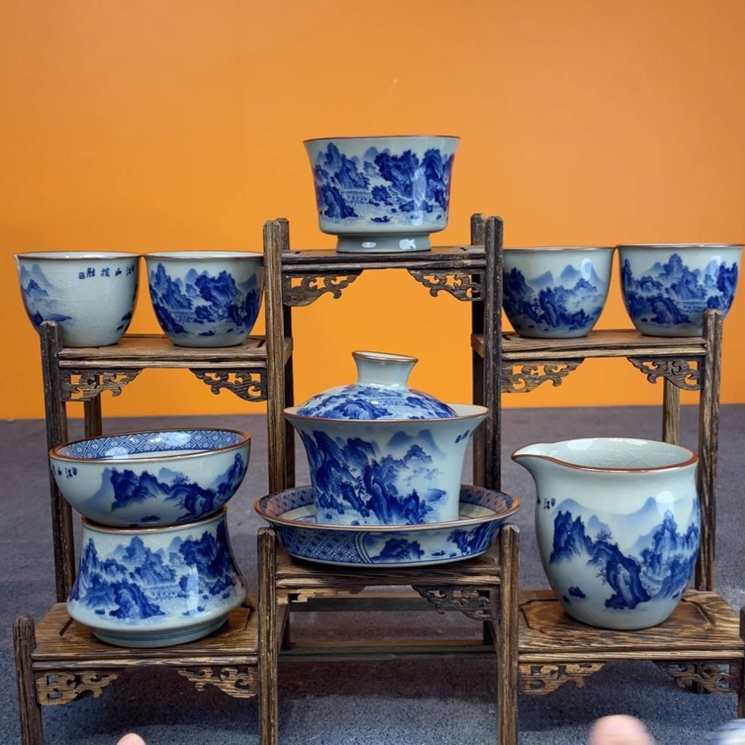 景德镇陶瓷釉下青花八件套