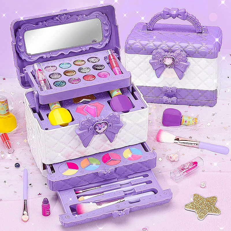 儿童化妆品套装无毒女孩可水洗爱莎彩妆盒艾莎冰雪公主魔法棒玩具