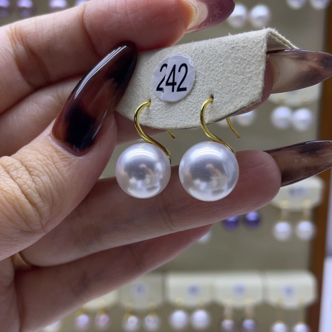 淡水珍珠耳饰银S925镶嵌