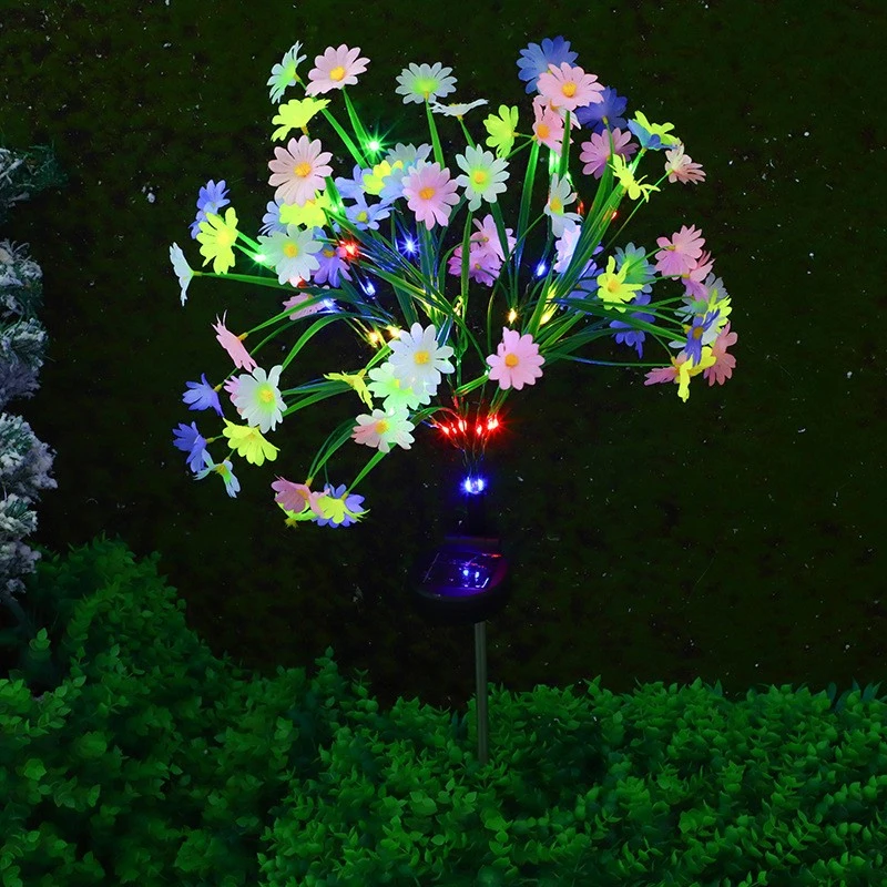 LED太阳能仿真小野菊景观庭院灯饰景观草坪地插灯室外公园