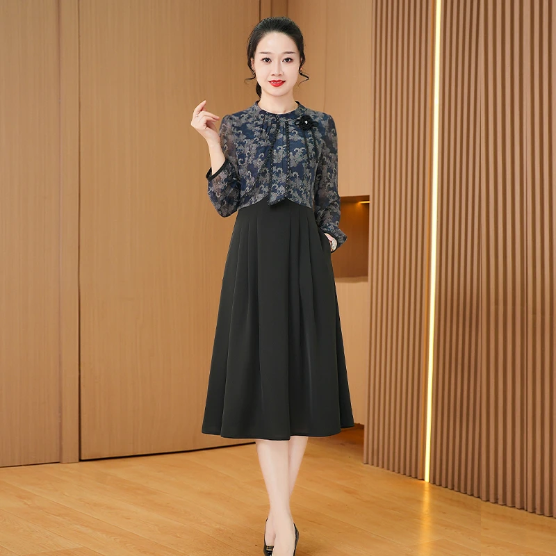 新款优雅新款气质时尚大气休闲收腰连衣裙24349-LDD