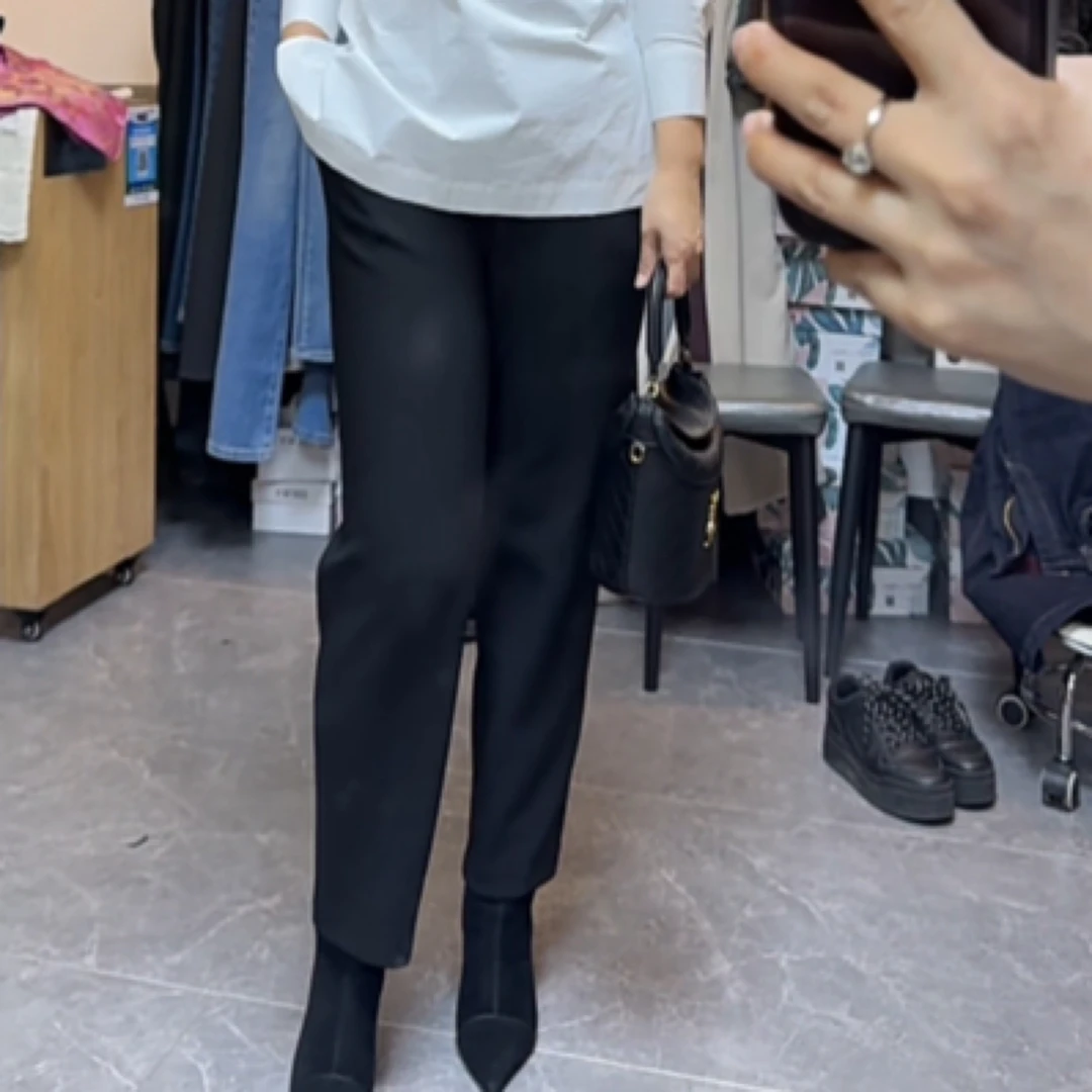 NANA➕店内主推早春松紧腰面料烟管裤