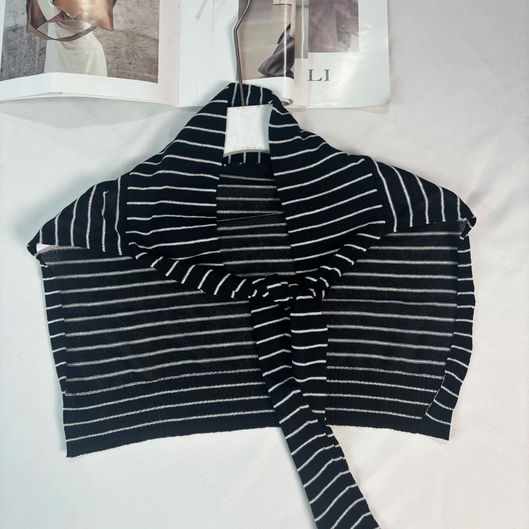 【思思精选】2025春秋季时尚气质百搭条纹薄款针织披肩女版A675#