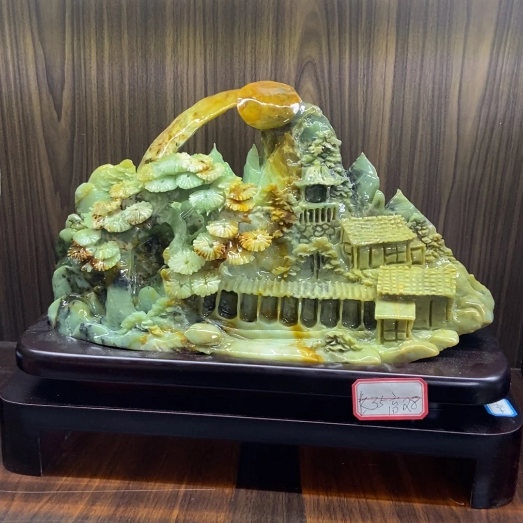 石材天然岫岩玉摆件