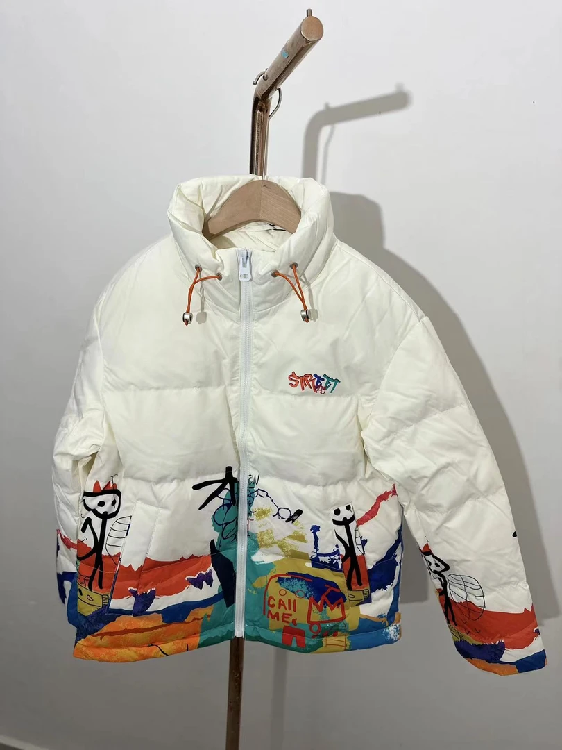 长款印花合格品常规款短款立领保暖冬款外套02