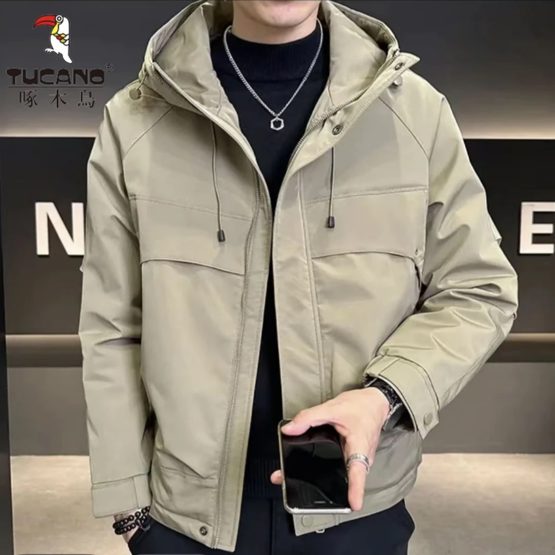 TUCANO/啄木鸟秋季连帽外套男士加棉潮流夹克青年加厚防风冲锋衣