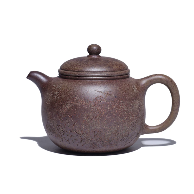 大吉羊柴烧 宜兴紫砂壶茶壶 原矿本山绿泥匏尊(延年)270ml李孟华