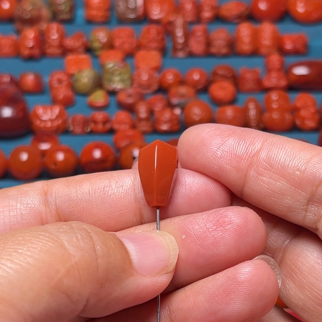 南红玛瑙配饰未镶嵌鲨鱼呗三通9.2mm