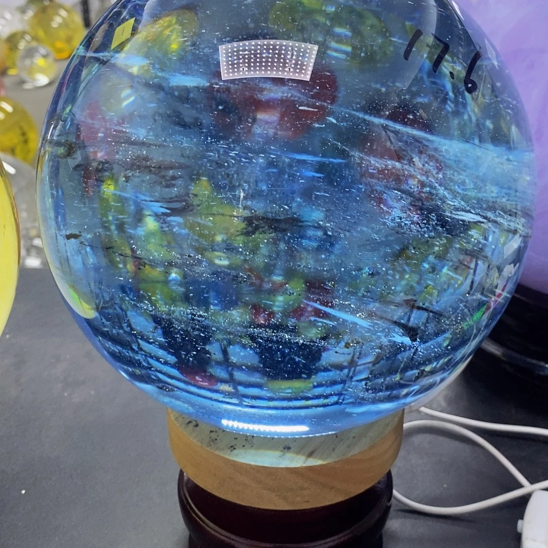 风***）石材17.6厘米蓝水摆件