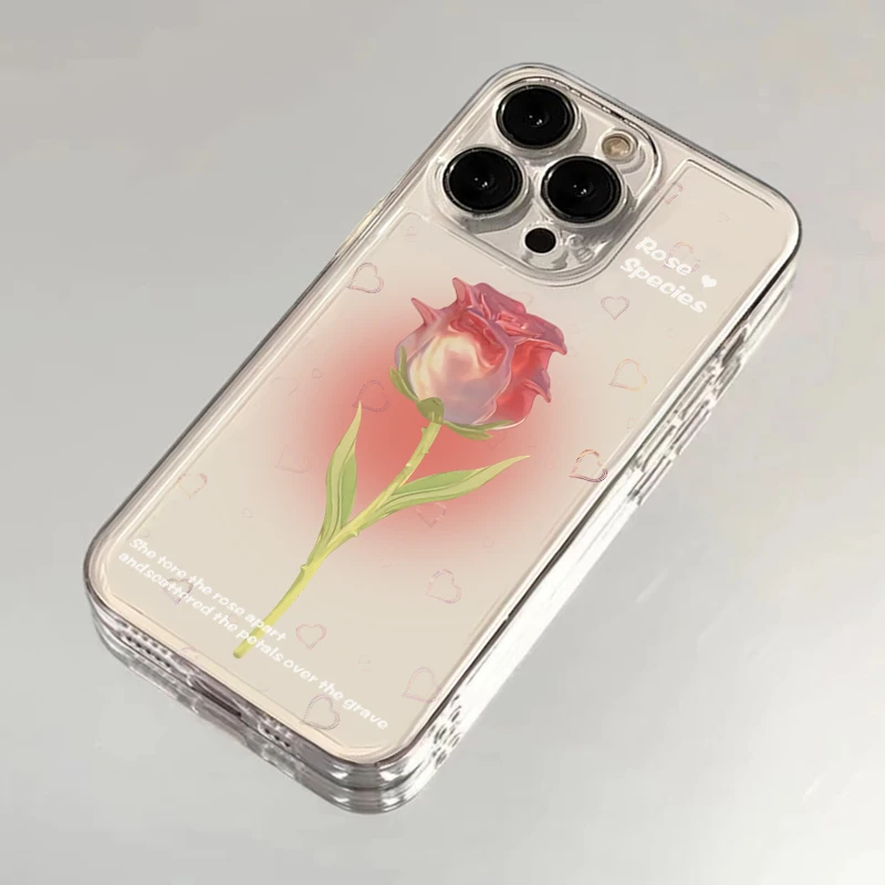 BANCA晕染粉玫瑰郁金香适用iphone16/15手机壳14华为vivo小米oppo