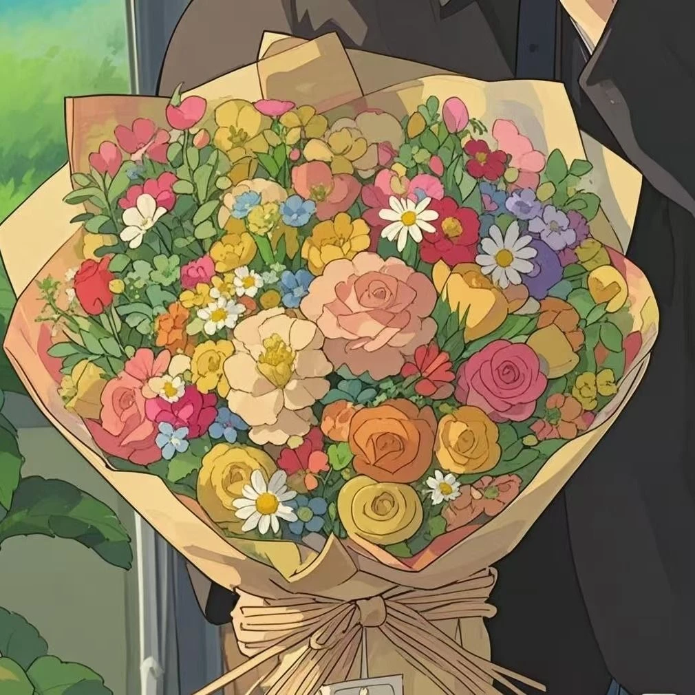 【宫崎骏的花海】多巴胺花束玫瑰康乃馨混搭鲜花花束送女友送闺蜜送朋友生日花束鲜花店送花A2