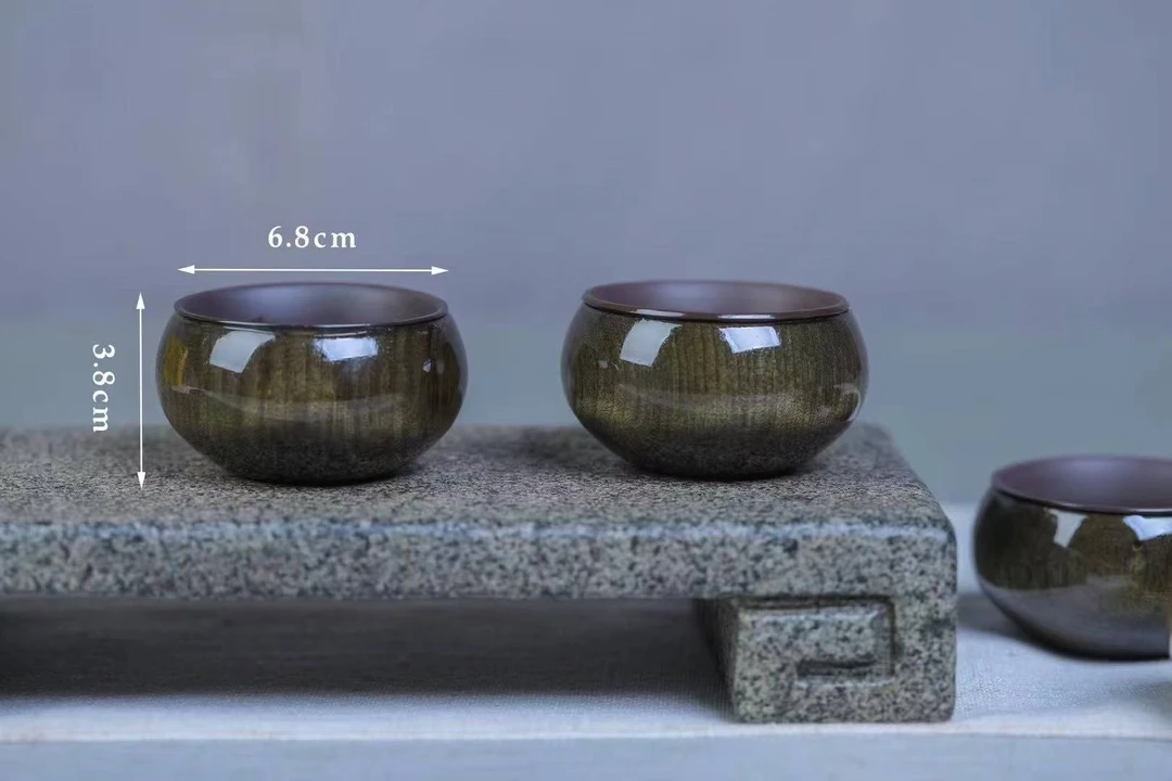 阴沉功夫茶杯嵌紫砂款/主人杯/单个