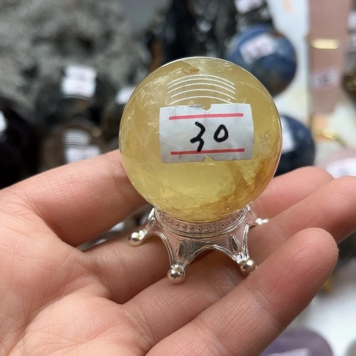 黄晶85克黄水晶球未镶嵌