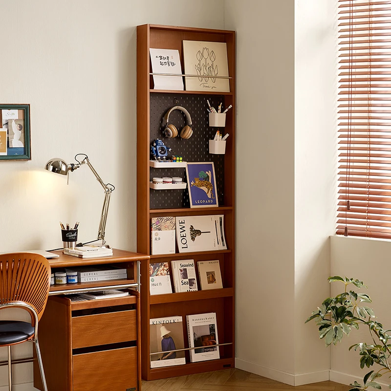 全友家居中古风洞洞板置物架客厅靠墙收纳柜书房书柜玄关柜展示架