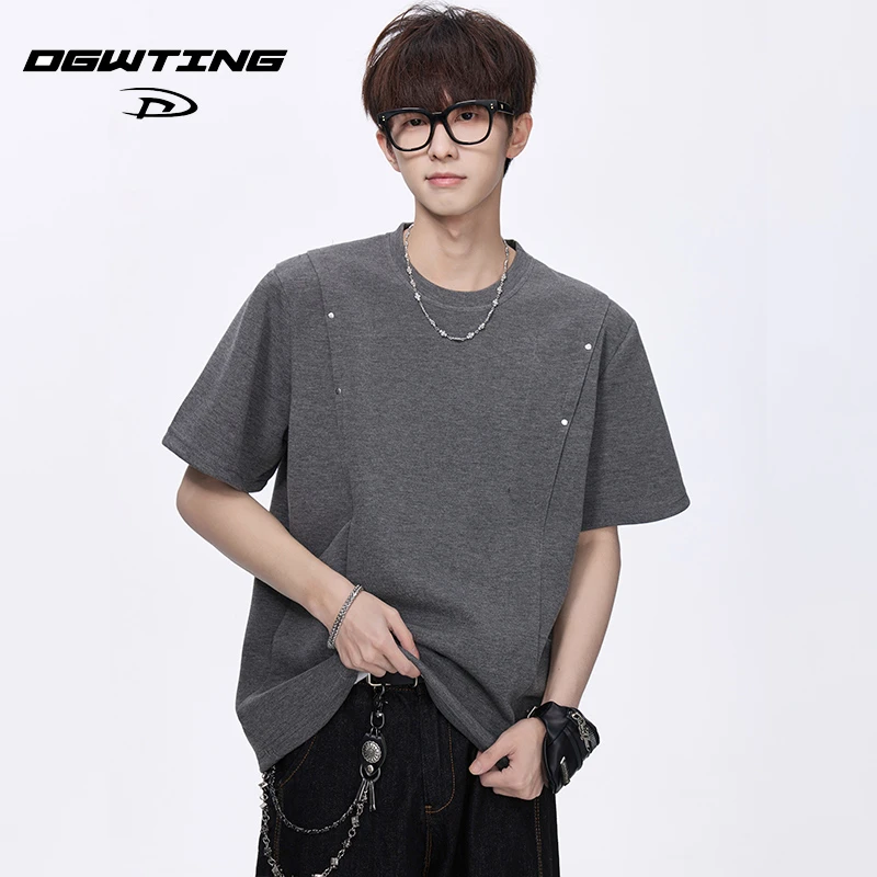 DGWTING澳产280g太空棉boxy短袖男款抗皱短宽cleanfit重磅硬挺t恤