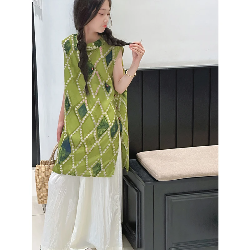 K29092孙小美新中式国风女童套装2025夏古风儿童无袖两件套薄