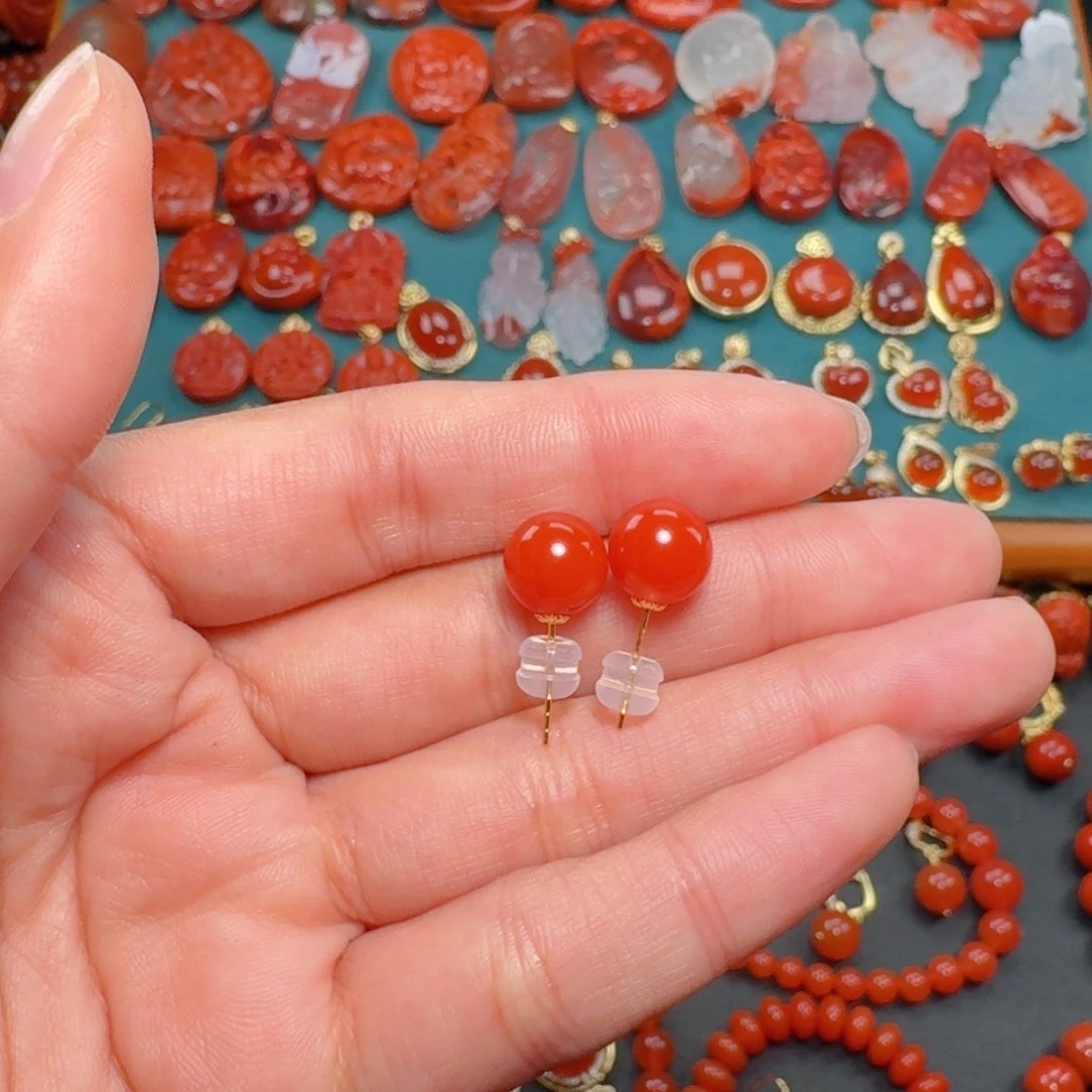 南红玛瑙南红18K金镶嵌