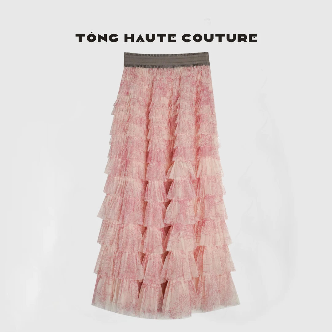 【杏策】春夏新款轻奢欧若风高级感定制颜色蛋糕裙 YQ219