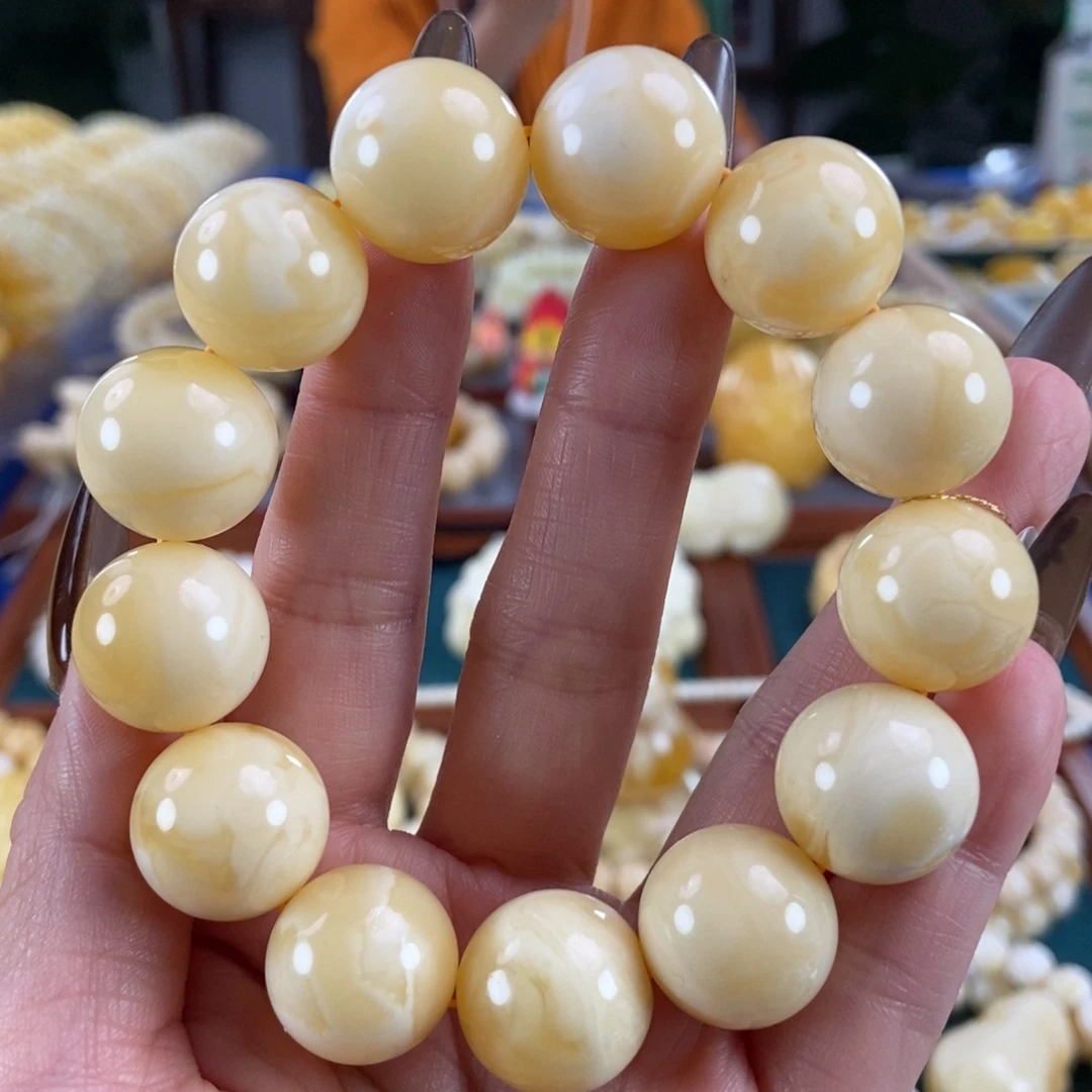 琥珀未镶嵌珠宝奇石17圆珠37.37