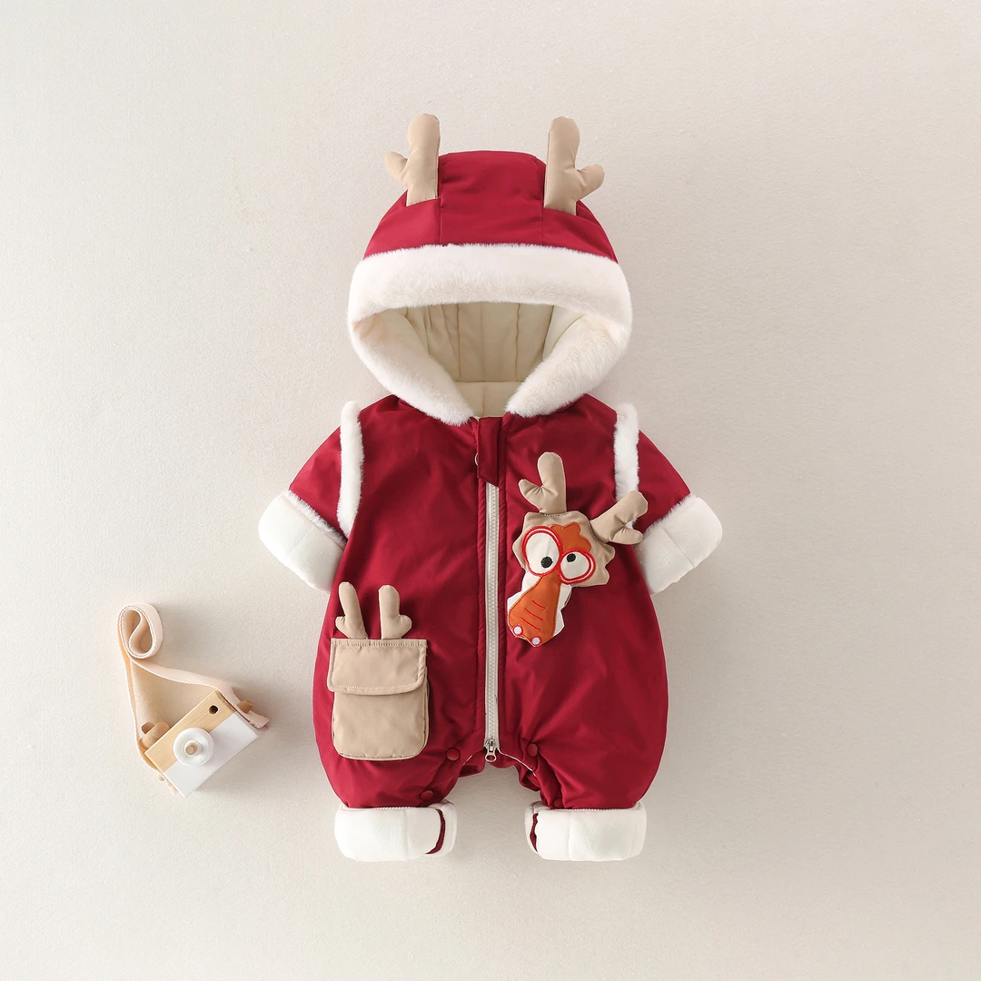 【小龙人】婴儿新生儿宝宝加绒加厚中国风保暖冬季喜庆拜年服幼儿