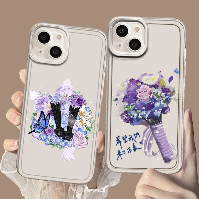 适用孙颖莎冠军手捧花个性苹果15高级感iPhone16promax情侣手机壳