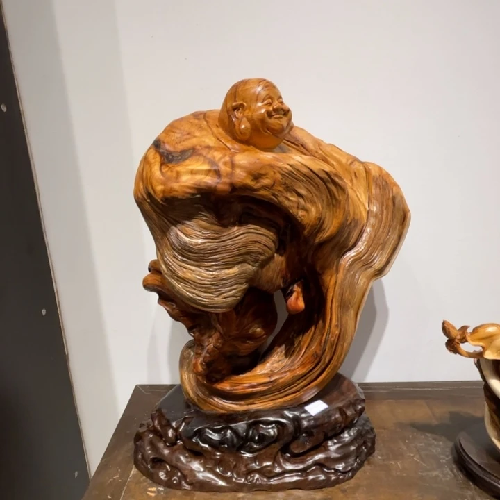 6***6柏木（崖柏）弥勒摆件