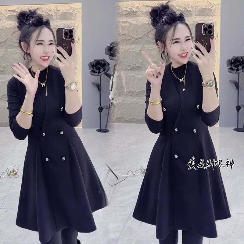 2025秋冬新款时尚显瘦气质网红高档套装女高级百搭宽松大码两件套