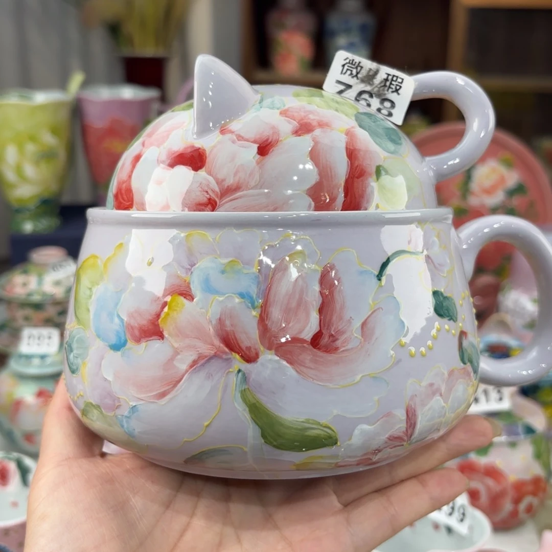 景德镇手绘高温釉下彩陶瓷茶具