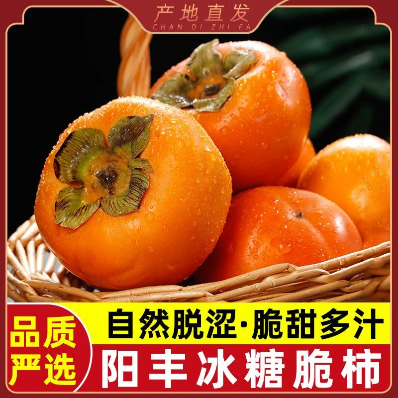 陕西阳丰冰糖脆柿自然脱涩脆甜多汁 净重3/4.5/8.5斤