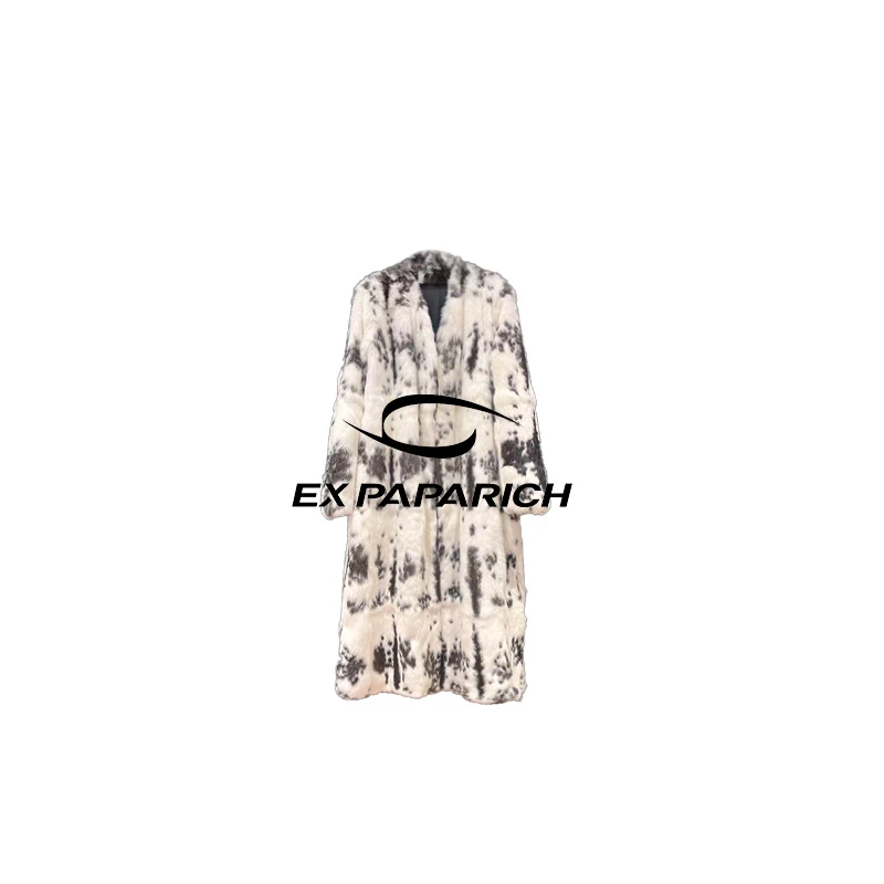 暖杏云绒獭兔毛皮草大衣