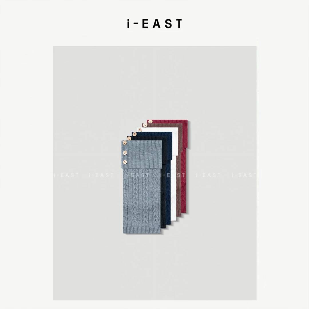 i-EAST 慵懒标配~秋冬竖条纹百搭中筒袜套-5D PS8701
